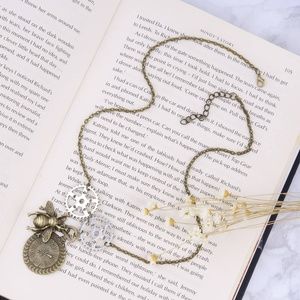 Steampunk Antique Copper Bee Necklace